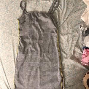 Striped-Trim Glen Plaid Mini dress